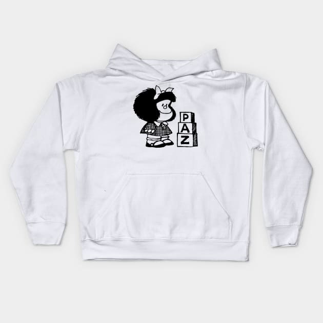 PAZ - Mafalda Kids Hoodie by gemini chronicles